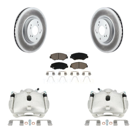 Front Disc Brake Caliper Coated Rotors And Ceramic Pads Kit For Honda Civic Acura ILX KCG-100666C