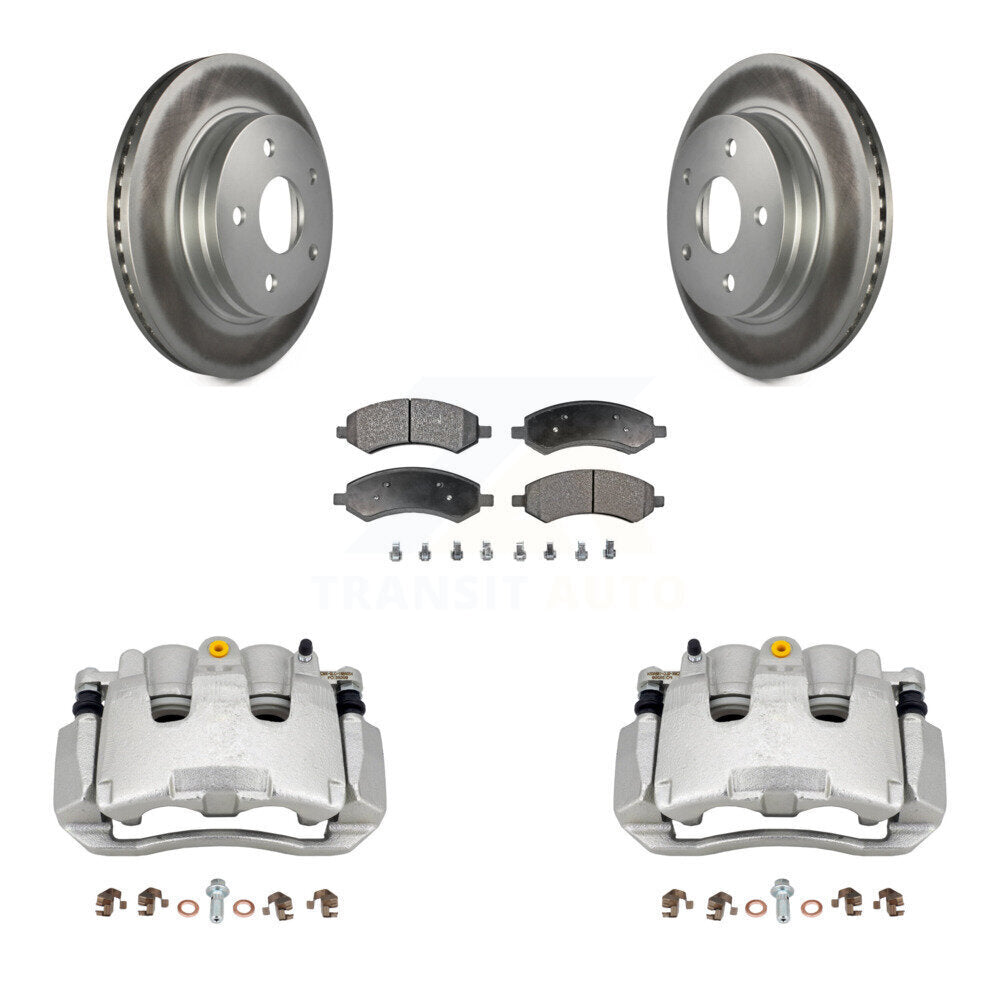 Front Brake Caliper Coat Rotors & Semi-Metallic Pad Kit For Chrysler Aspen Dodge Durango KCG-100666P