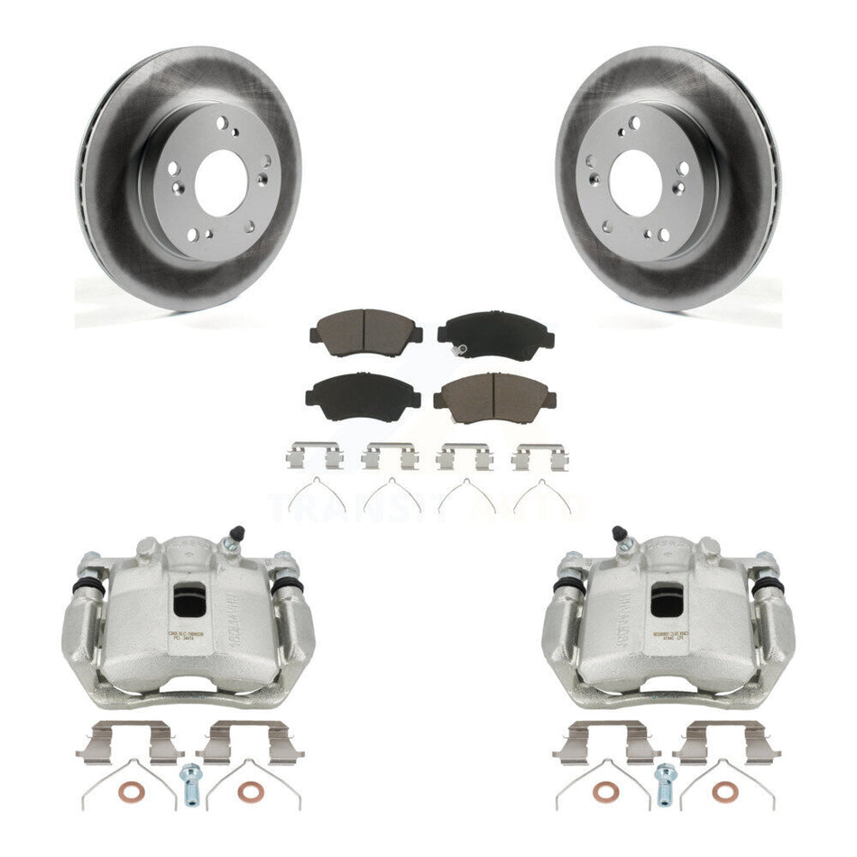Front Disc Brake Caliper Coated Rotors And Ceramic Pads Kit For Honda Civic Acura ILX KCG-100667C