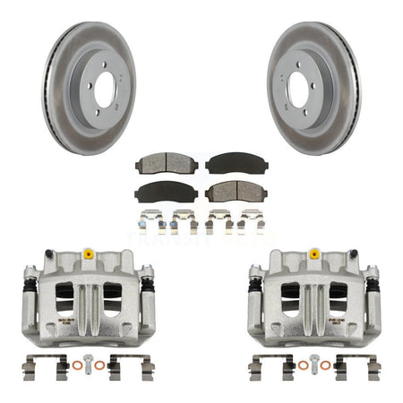Front Disc Brake Caliper Coat Rotors And Semi-Metallic Pad Kit For Ford Explorer Mercury KCG-100667S
