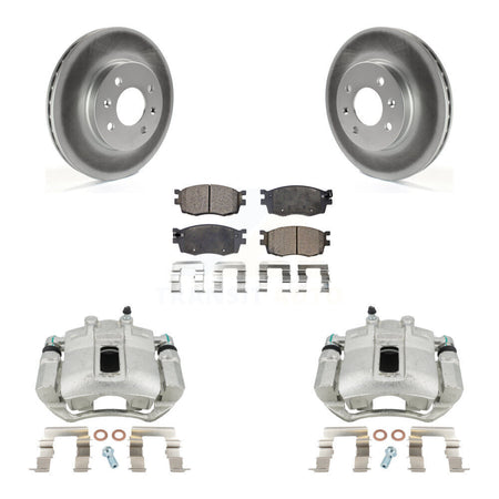 Front Disc Brake Caliper Coat Rotors And Ceramic Pad Kit For Hyundai Accent Kia Rio Rio5 KCG-100667T