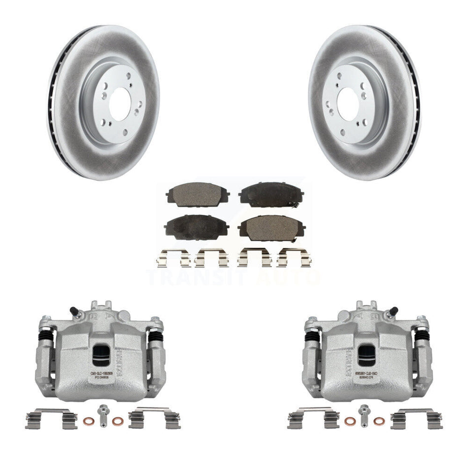 Front Disc Brake Caliper Coat Rotor Semi-Metallic Pad Kit For 2002-2006 Acura RSX Type-S KCG-100668P