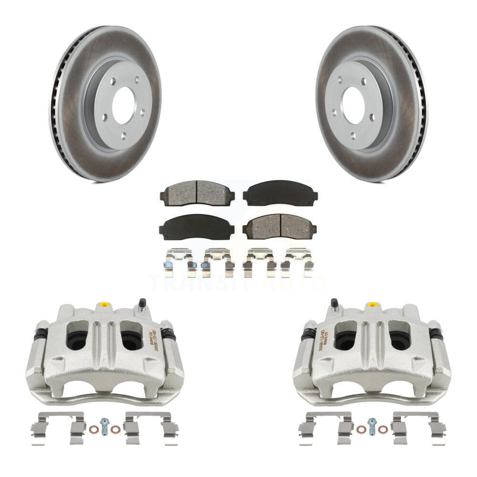 Front Brake Caliper Coat Rotors & Semi-Metallic Pad Kit For Chevrolet Equinox Saturn Vue KCG-100668S