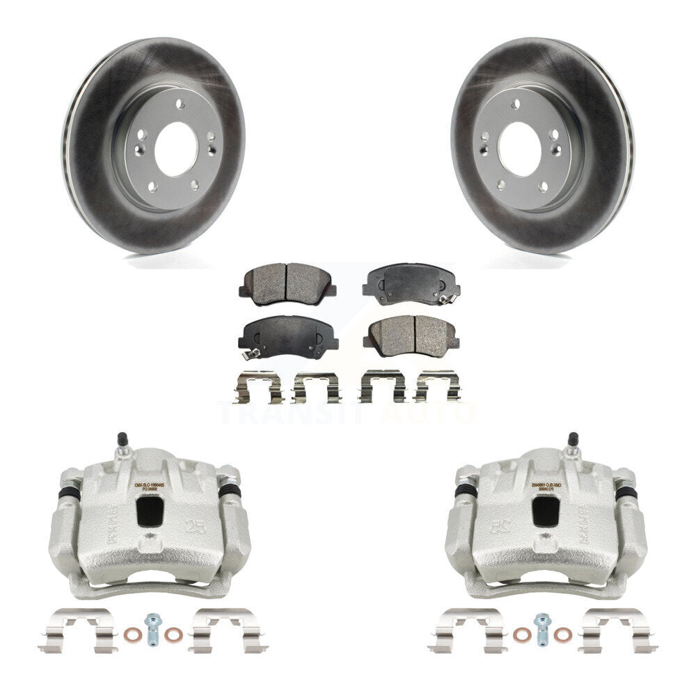 Front Disc Brake Caliper Coat Rotor & Ceramic Pad Kit For 2011-2012 Hyundai Elantra 1.8L KCG-100669T