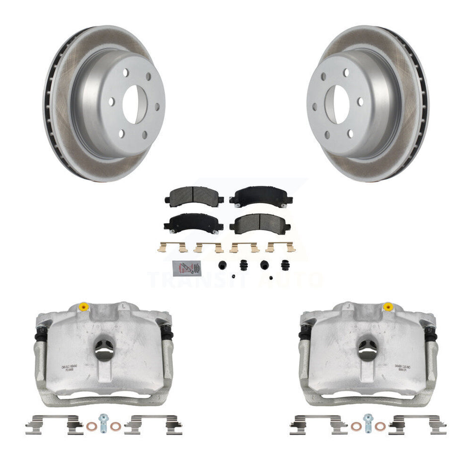 Rear Brake Caliper Coat Rotors Semi-Metallic Pad Kit For Chevrolet GMC Avalanche 1500 XL KCG-100670N
