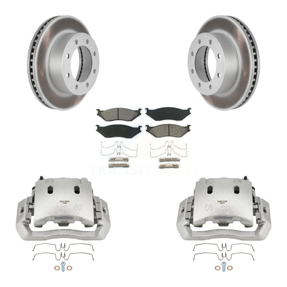 Front Disc Brake Caliper Coat Rotors And Semi-Metallic Pad Kit For Ford F-450 Super Duty KCG-100670S