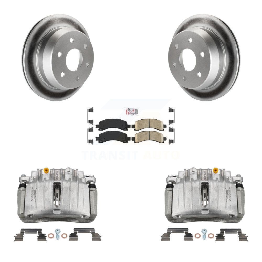 Rear Disc Brake Caliper Coat Rotor Ceramic Pad Kit For 2002 Chevrolet Avalanche 1500 4WD KCG-100671N