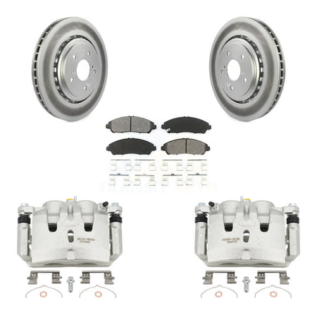 Front Disc Brake Caliper Coated Rotors And Semi-Metallic Pad Kit For 2014-2016 Acura MDX KCG-100672S