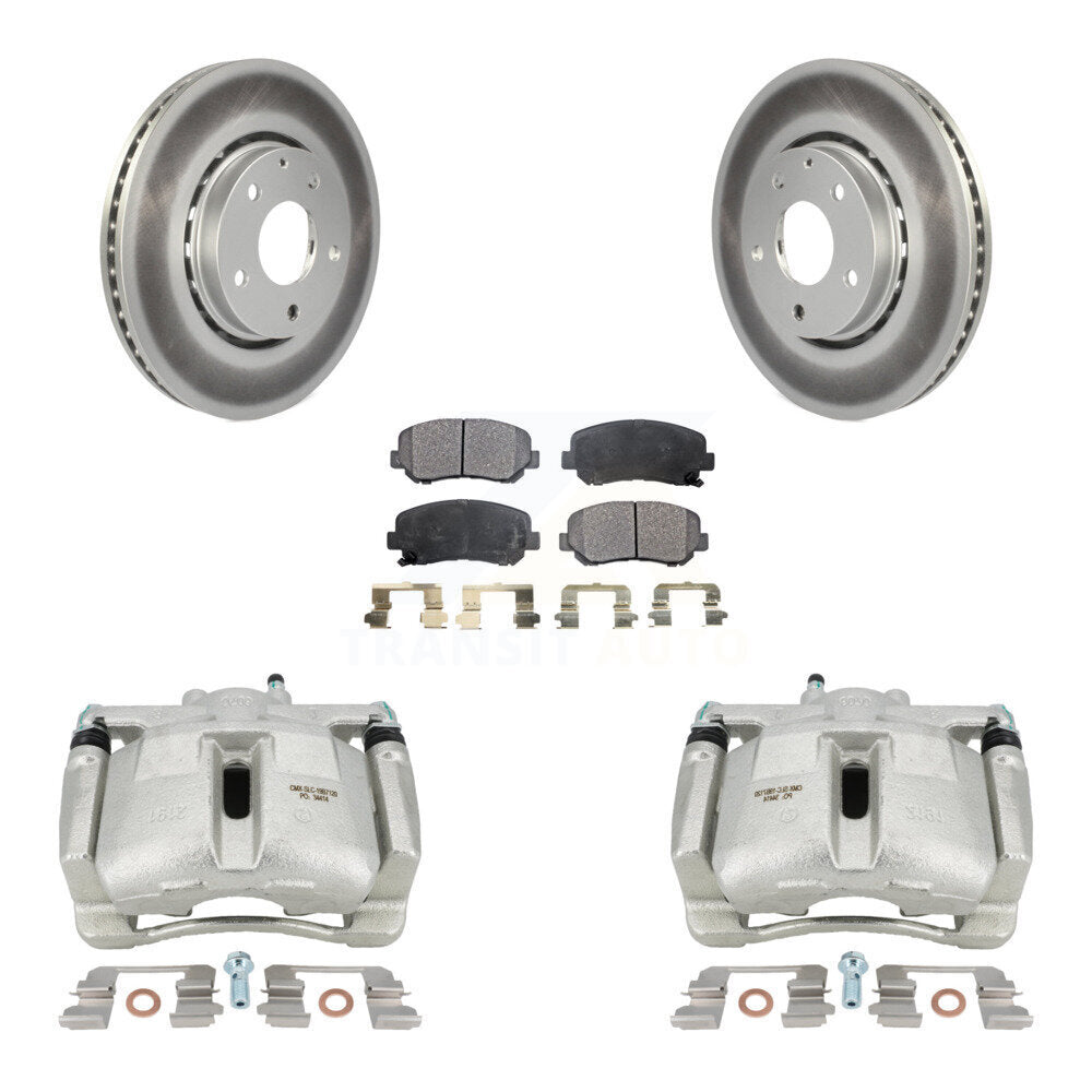 Front Disc Brake Caliper Coated Rotors And Semi-Metallic Pads Kit For Mazda CX-5 KCG-100674P