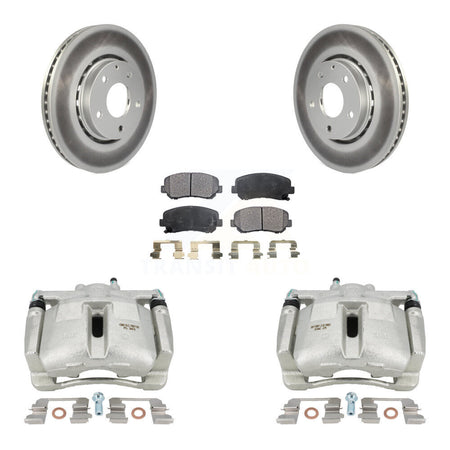 Front Disc Brake Caliper Coated Rotors And Semi-Metallic Pads Kit For Mazda CX-5 KCG-100674P