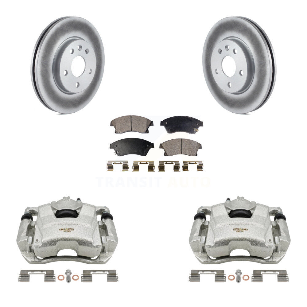Front Disc Brake Caliper Coat Rotors & Ceramic Pad Kit For Chevrolet Cruze Sonic Limited KCG-100674T