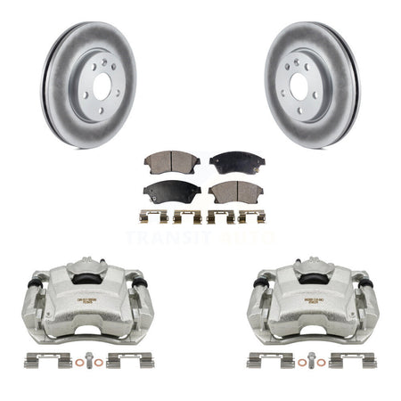 Front Disc Brake Caliper Coat Rotors & Ceramic Pad Kit For Chevrolet Cruze Sonic Limited KCG-100674T