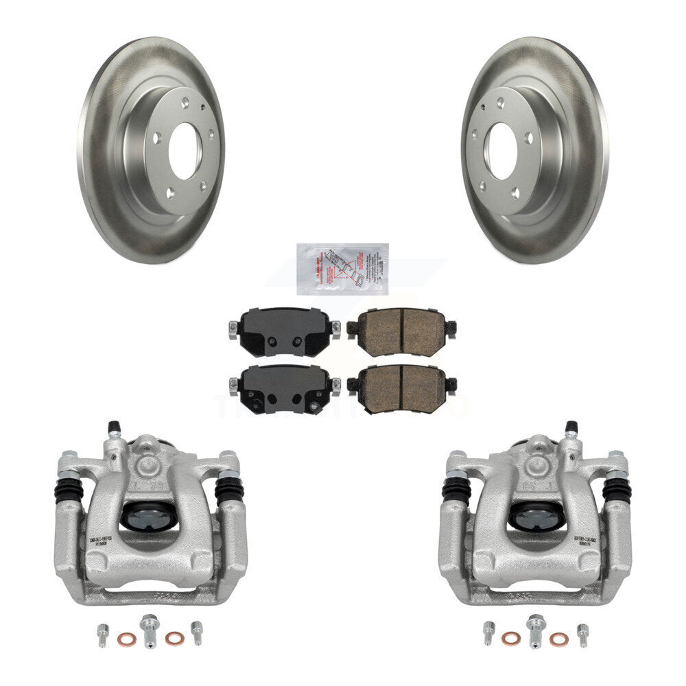 Rear Disc Brake Caliper Coated Rotors And Ceramic Pads Kit For 2016-2021 Mazda 6 KCG-100676N