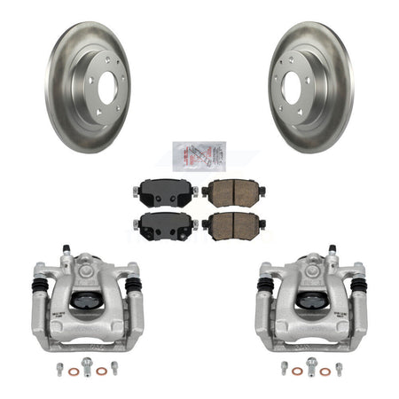 Rear Disc Brake Caliper Coated Rotors And Ceramic Pads Kit For 2016-2021 Mazda 6 KCG-100676N
