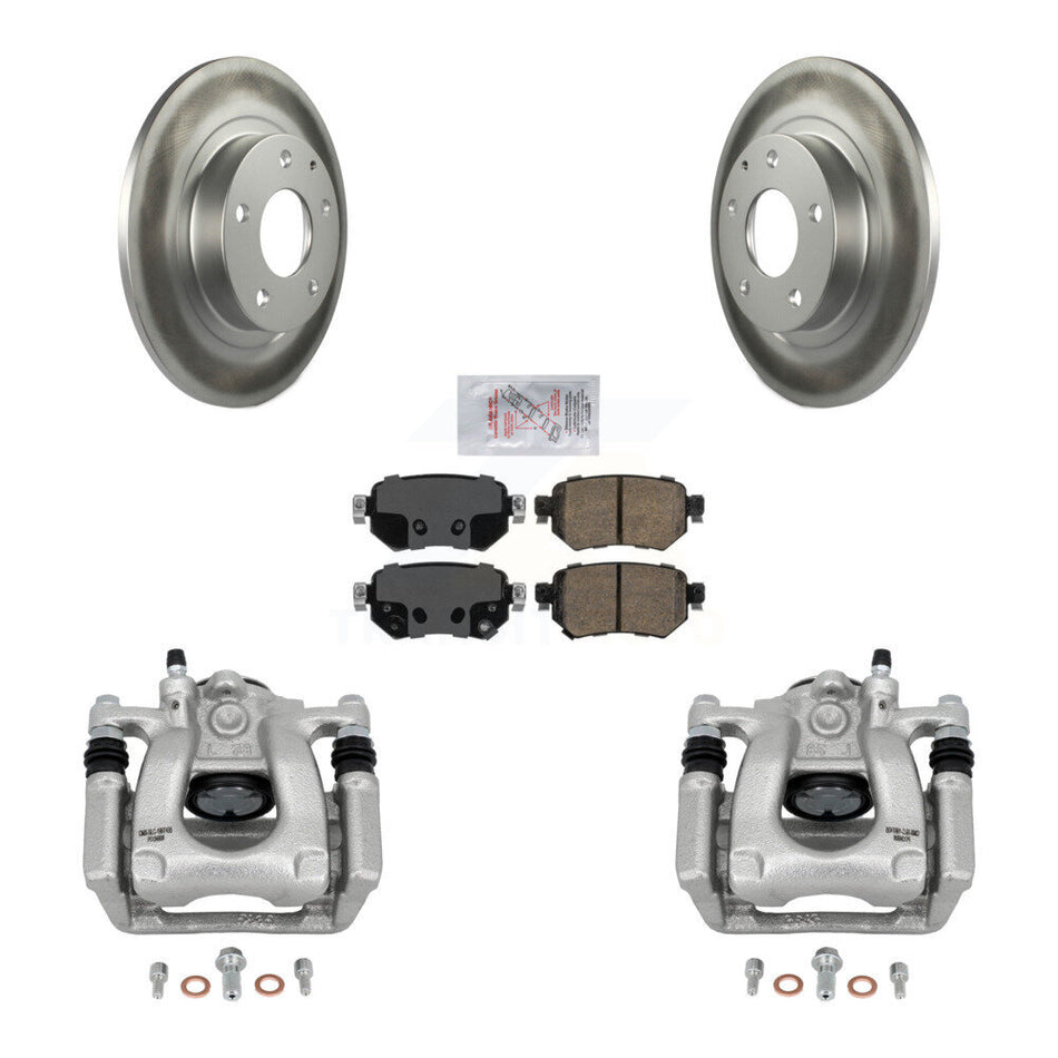 Rear Disc Brake Caliper Coated Rotors And Ceramic Pads Kit For 2016-2021 Mazda 6 KCG-100676N