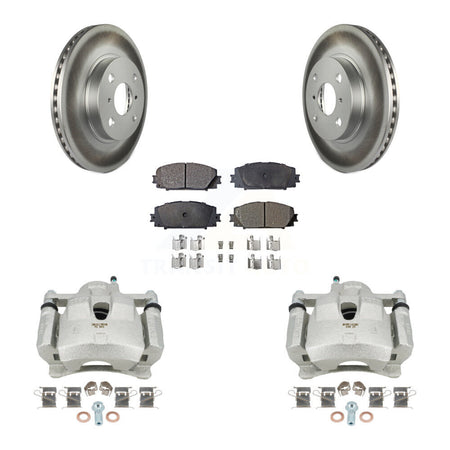 Front Disc Brake Caliper Coated Rotors And Semi-Metallic Pads Kit For Toyota Yaris KCG-100676P