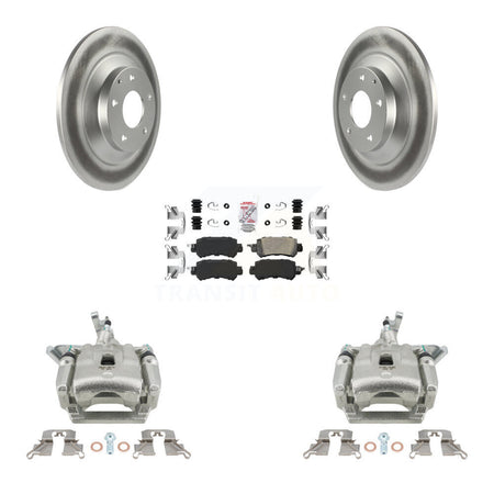 Rear Disc Brake Caliper Coated Rotors And Ceramic Pads Kit For 2013-2015 Mazda CX-5 KCG-100677N