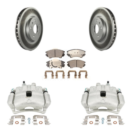 Front Disc Brake Caliper Coated Rotors And Semi-Metallic Pads Kit For Chevrolet Camaro KCG-100677P