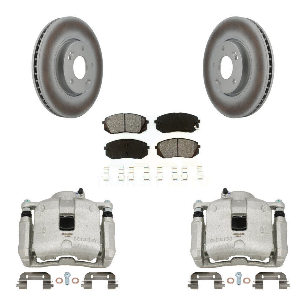 Front Brake Caliper Coat Rotor Semi-Metallic Pad Kit For Kia Sportage 2.4L From 12 10 15 KCG-100677S