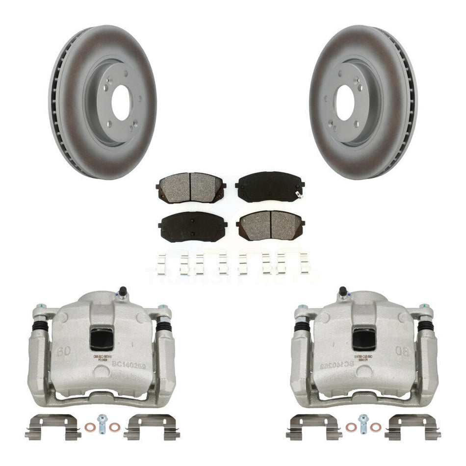 Front Brake Caliper Coat Rotor Semi-Metallic Pad Kit For Kia Sportage 2.4L From 12 10 15 KCG-100677S