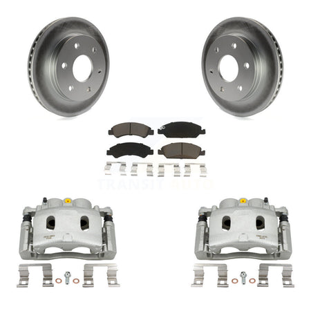 Front Brake Caliper Coat Rotor Ceramic Pad Kit For 2007 GMC Sierra 1500 Disc rear brakes KCG-100679C