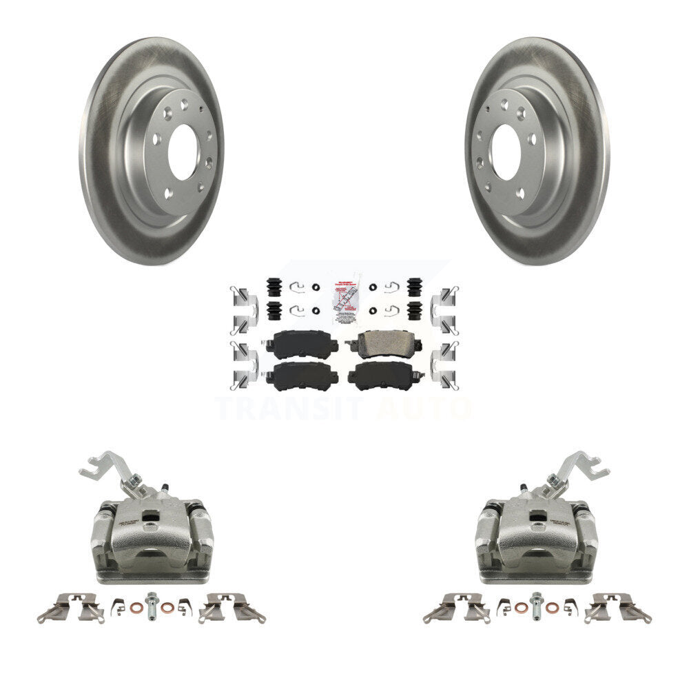 Rear Disc Brake Caliper Coated Rotors And Ceramic Pads Kit For 2016-2018 Mazda CX-3 KCG-100680N
