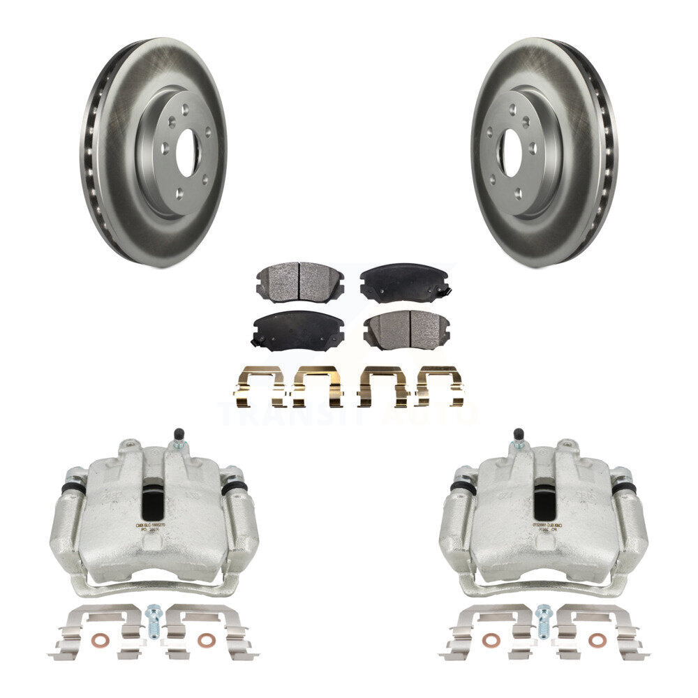 Front Brake Caliper Coat Rotor & Semi-Metallic Pad Kit For Chevrolet Equinox GMC Terrain KCG-100680P