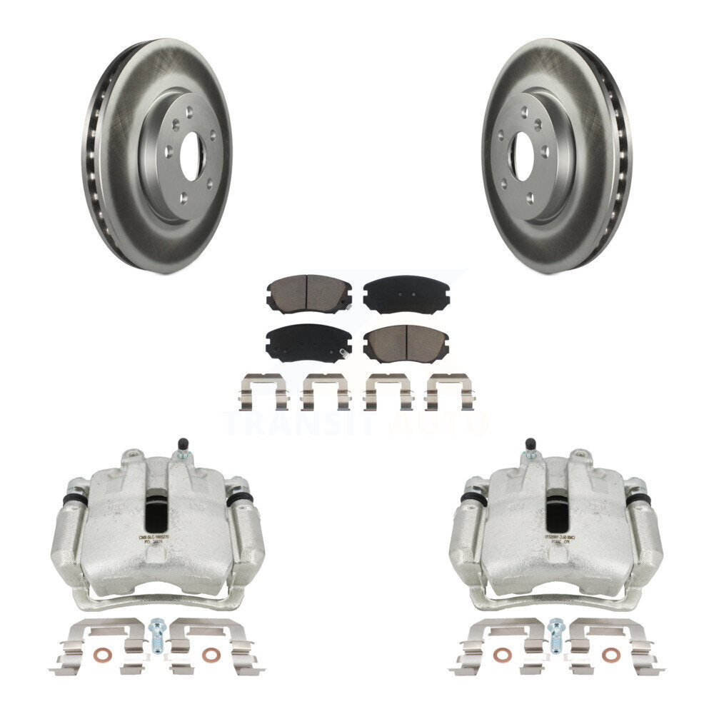 Front Brake Caliper Coat Rotors Ceramic Pad Kit For Chevrolet Equinox GMC Terrain Malibu KCG-100681C