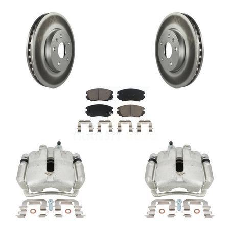 Front Brake Caliper Coat Rotors Ceramic Pad Kit For Chevrolet Equinox GMC Terrain Malibu KCG-100681C