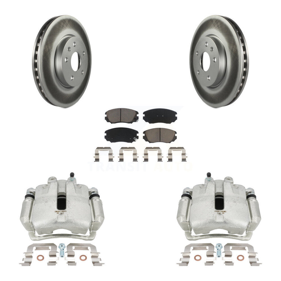 Front Brake Caliper Coat Rotors Ceramic Pad Kit For Chevrolet Equinox GMC Terrain Malibu KCG-100681C