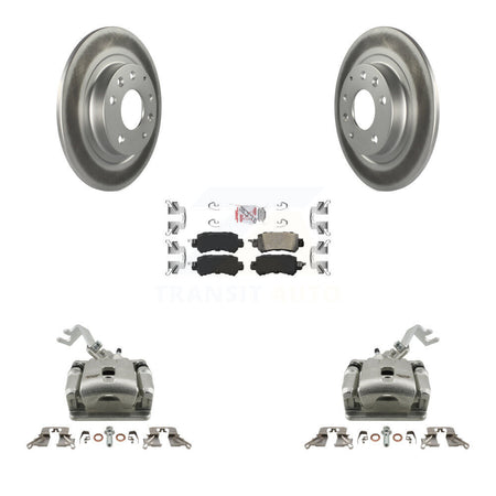 Rear Disc Brake Caliper Coated Rotors And Ceramic Pads Kit For 2016-2018 Mazda CX-3 KCG-100681N