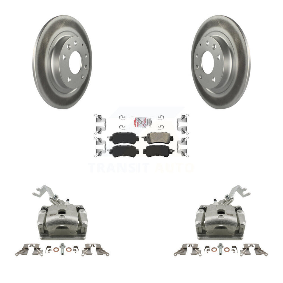 Rear Disc Brake Caliper Coated Rotors And Ceramic Pads Kit For 2016-2018 Mazda CX-3 KCG-100681N
