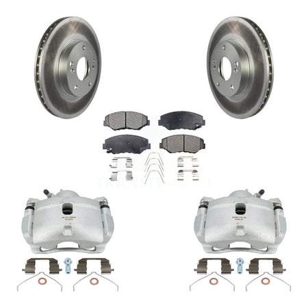 Front Disc Brake Caliper Coated Rotors And Ceramic Pads Kit For 2003-2011 Honda Element KCG-100681T