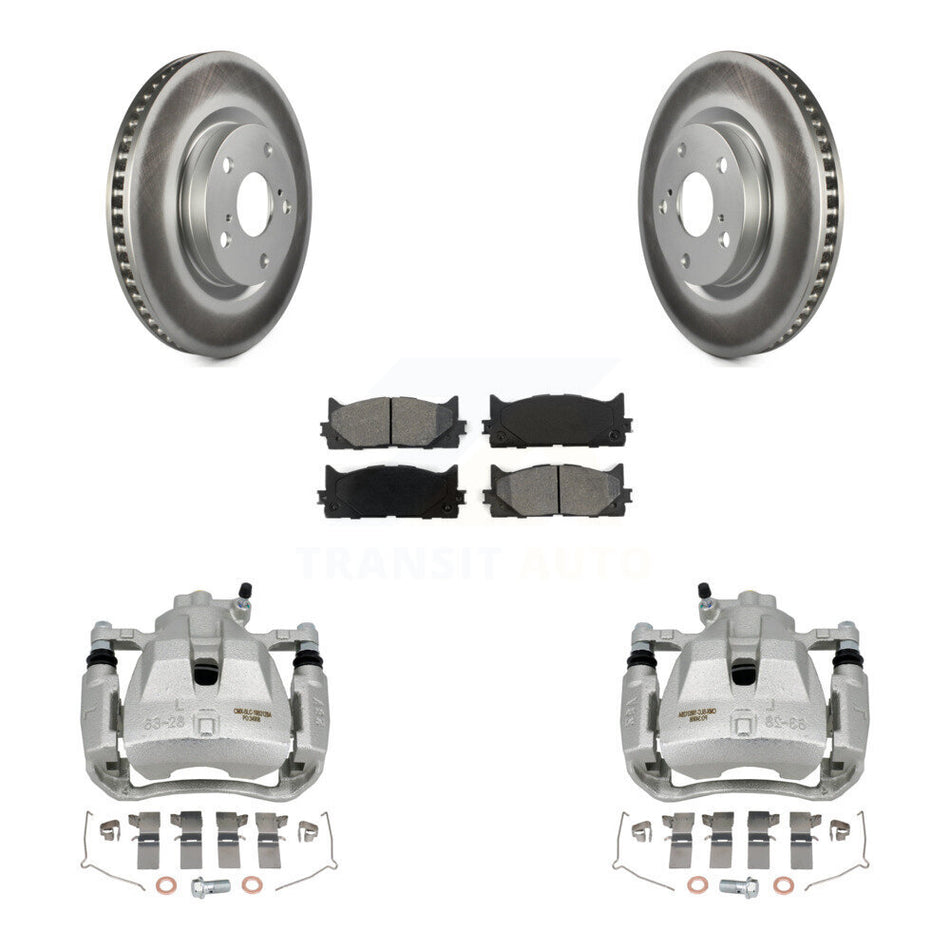 Front Brake Caliper Coat Rotor Semi-Metallic Pad Kit For Toyota Camry Lexus ES350 Avalon KCG-100683S