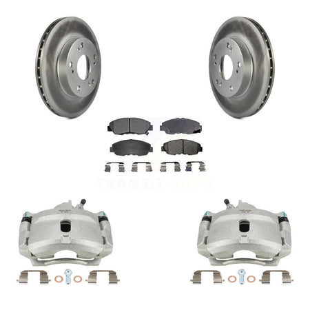 Front Disc Brake Caliper Coated Rotors And Ceramic Pads Kit For Honda Civic KCG-100683T