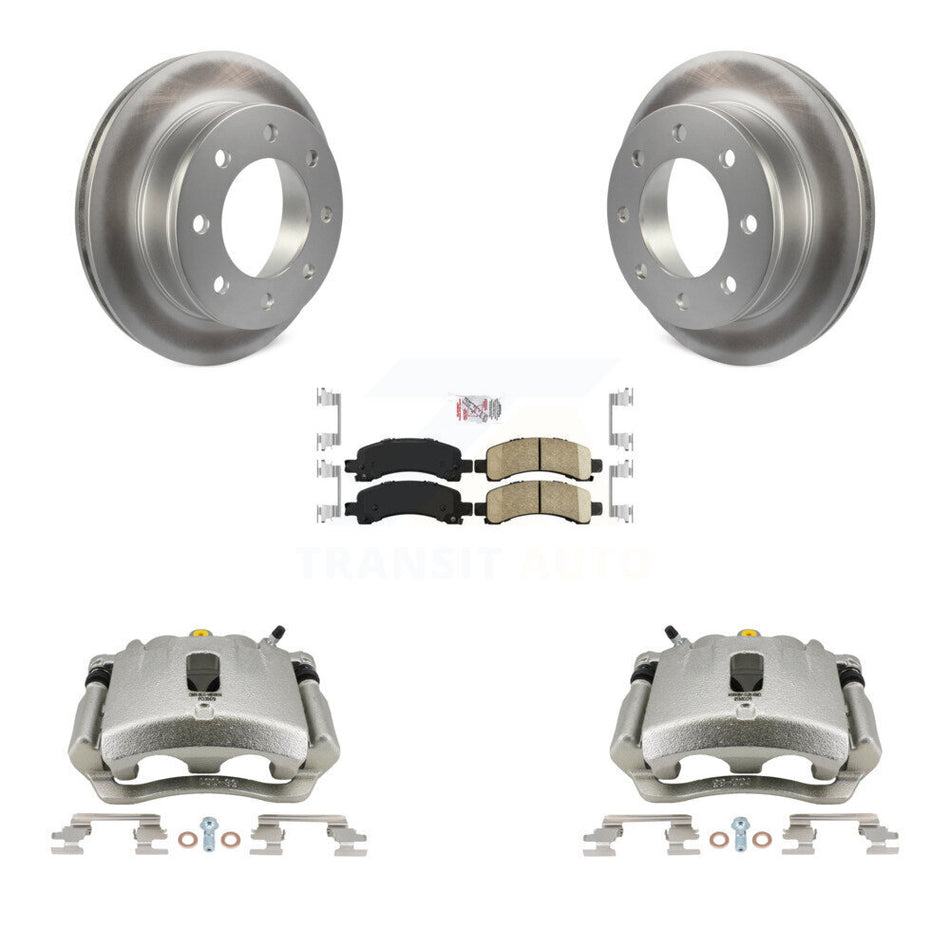 Rear Disc Brake Caliper Coated Rotors And Ceramic Pads Kit For Chevrolet Express 3500 2500 GMC Savana KCG-100684N