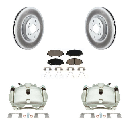 Front Disc Brake Caliper Coated Rotors And Ceramic Pads Kit For 2005-2006 Honda CR-V KCG-100685C