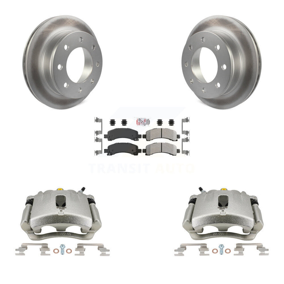 Rear Disc Brake Caliper Coated Rotors And Semi-Metallic Pads Kit For Chevrolet Express 3500 2500 GMC Savana KCG-100685N