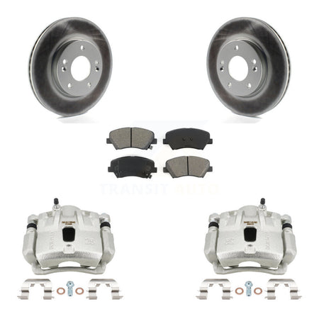 Front Brake Caliper Coat Rotors Semi-Metallic Pad Kit For 2011-2012 Hyundai Elantra 1.8L KCG-100685S