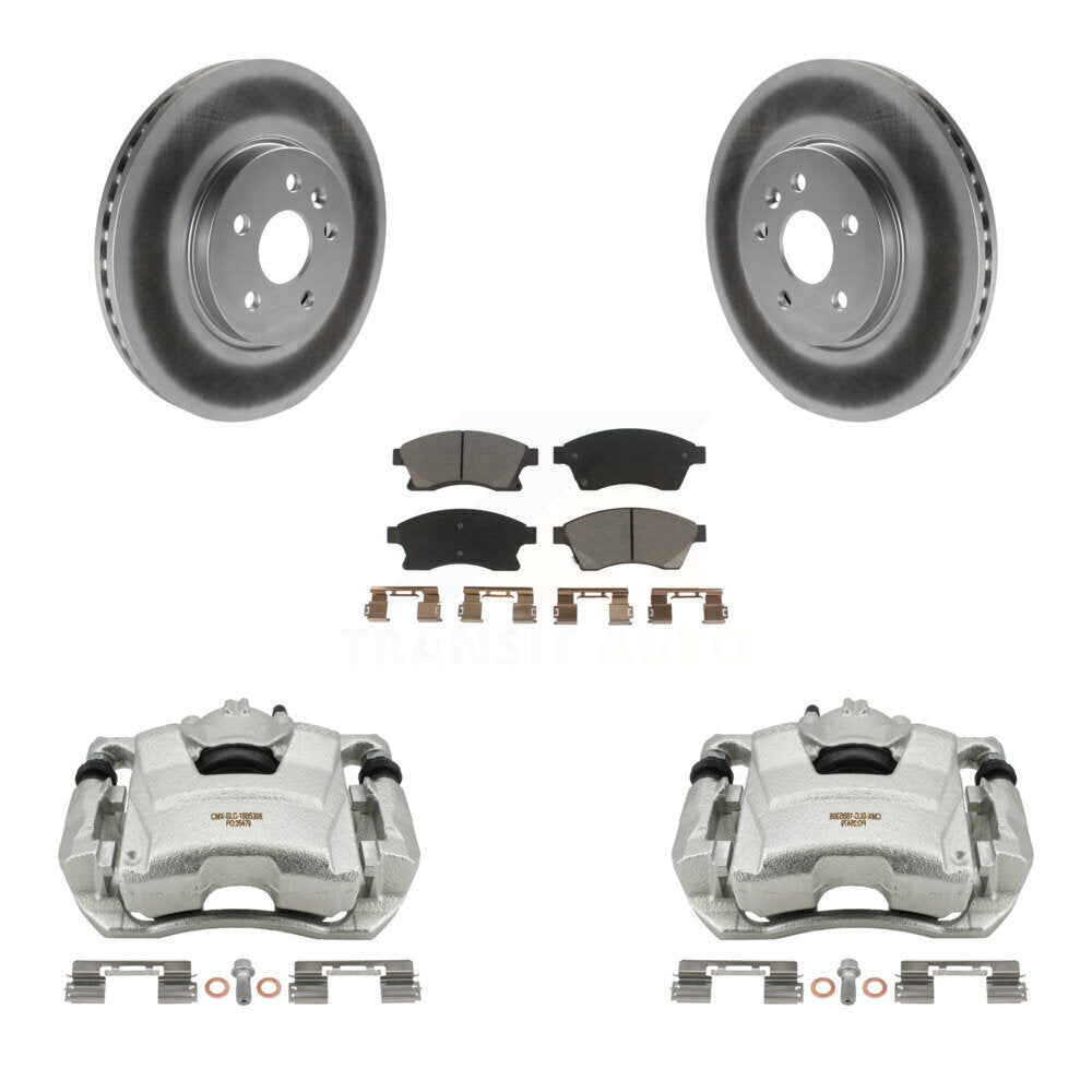 Front Disc Brake Caliper Coat Rotor And Ceramic Pad Kit For 2013-2014 Chevrolet Sonic RS KCG-100686C