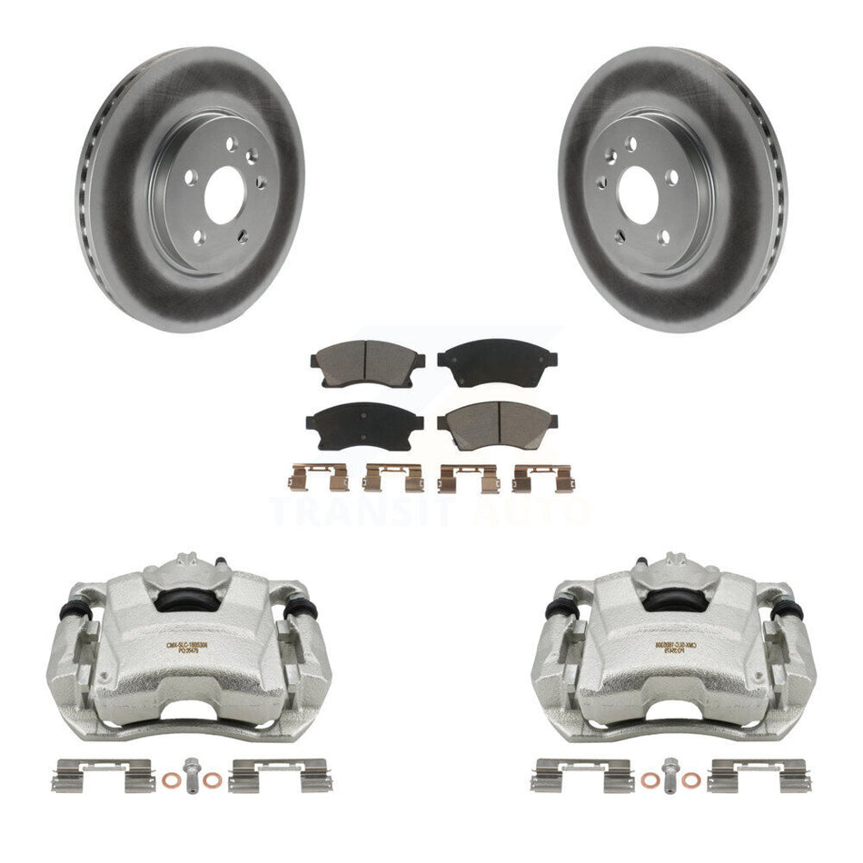 Front Disc Brake Caliper Coat Rotor And Ceramic Pad Kit For 2013-2014 Chevrolet Sonic RS KCG-100686C