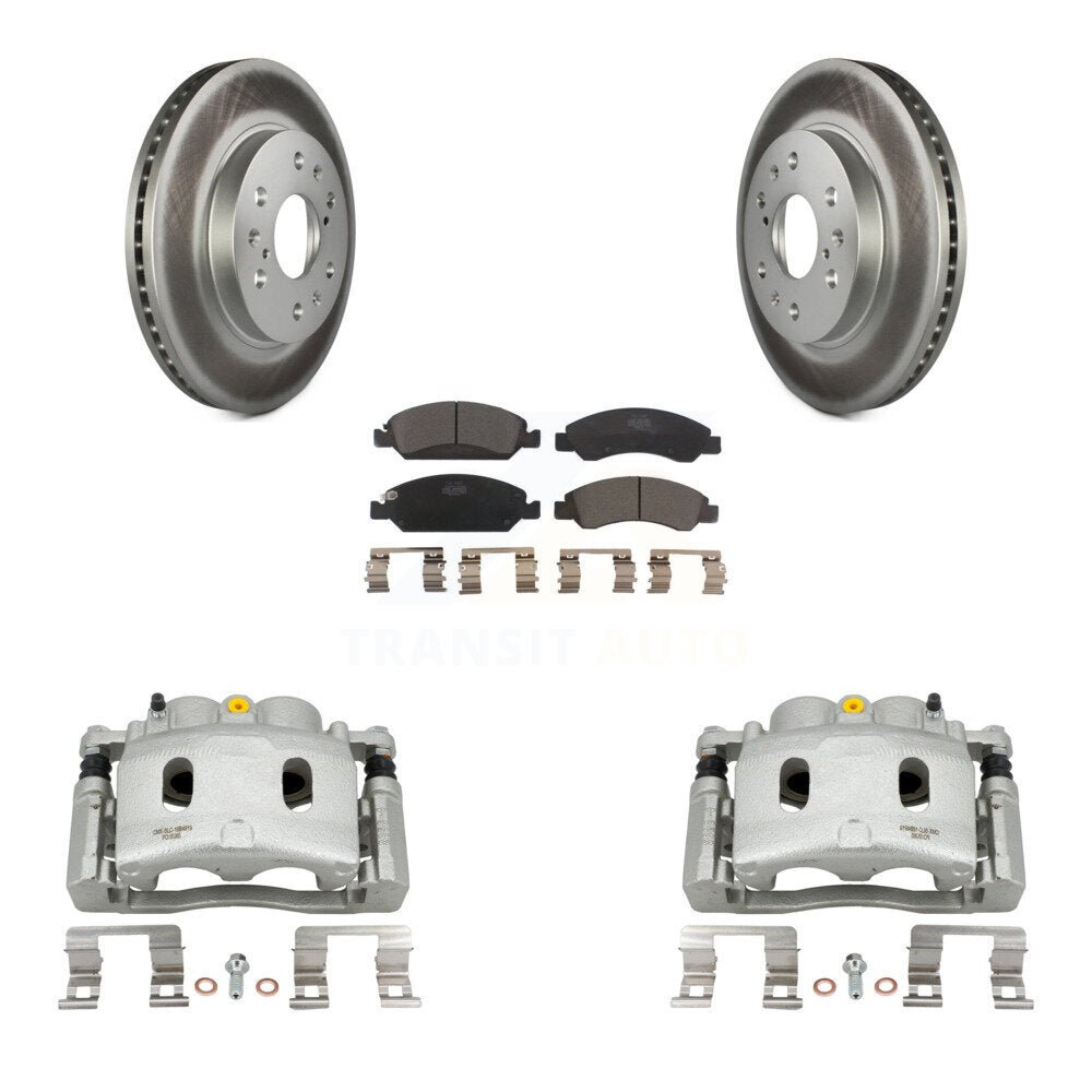 Front Brake Caliper Coat Rotor & Ceramic Pad Kit For Chevrolet GMC Silverado 1500 Sierra KCG-100688T