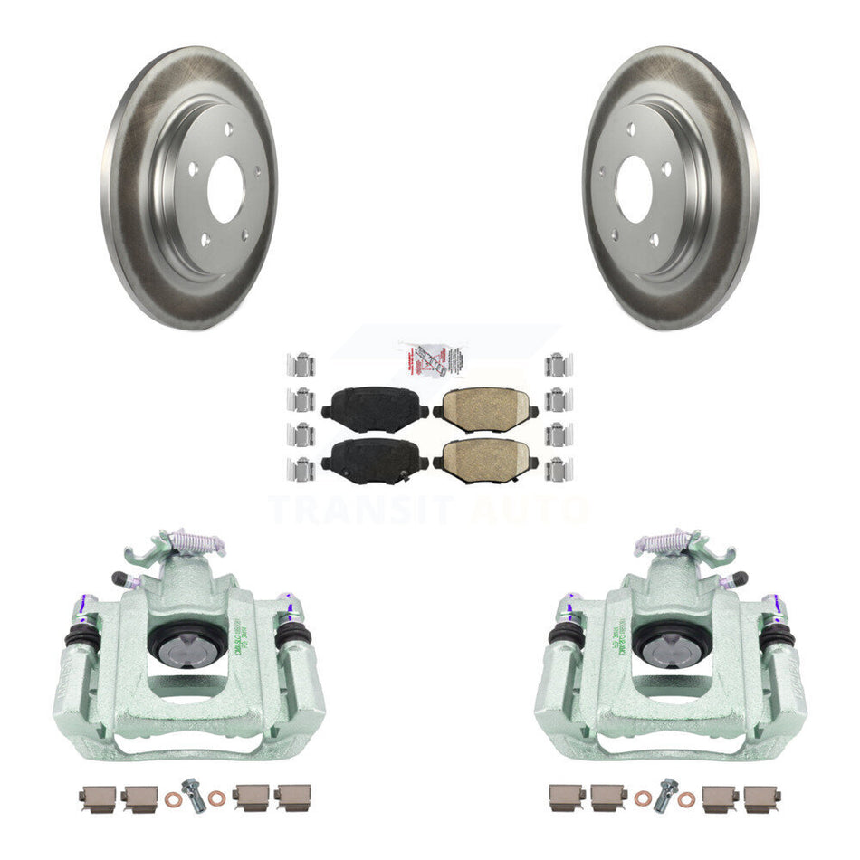 Rear Disc Brake Caliper Coated Rotors And Ceramic Pads Kit For Ram C/V KCG-100689N