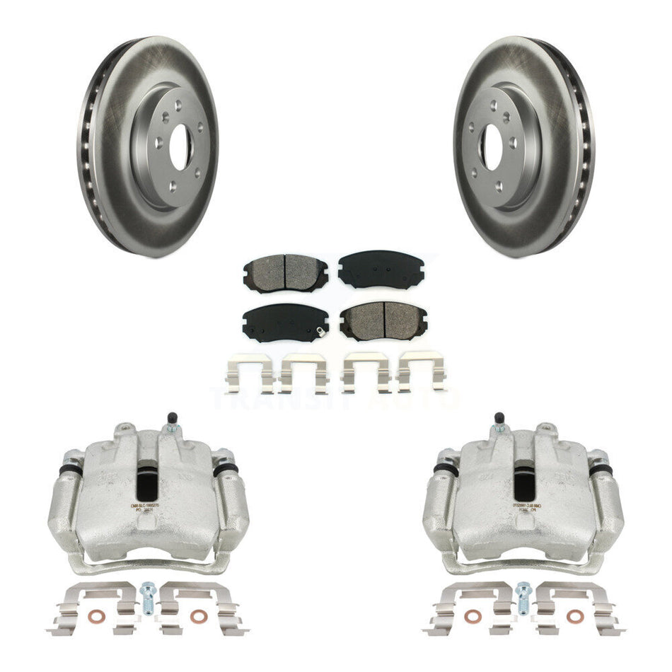 Front Brake Caliper Coat Rotor & Semi-Metallic Pad Kit For Chevrolet Equinox GMC Terrain KCG-100689S