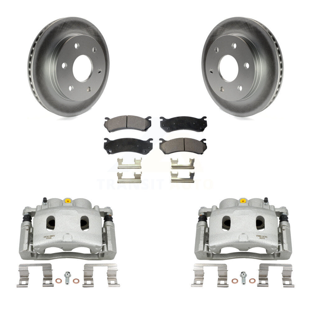 Front Disc Brake Caliper Coated Rotors And Ceramic Pads Kit For Chevrolet Silverado 1500 KCG-100689T