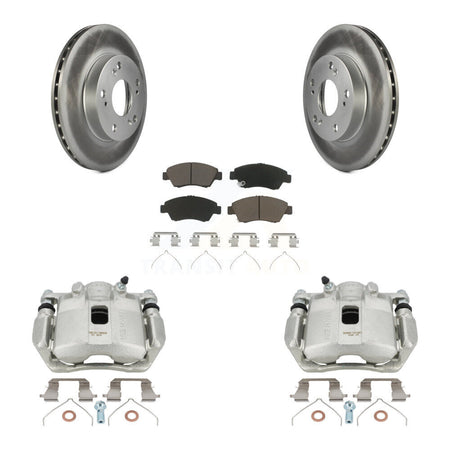 Front Disc Brake Caliper Coated Rotors And Ceramic Pads Kit For 2011-2015 Honda CR-Z KCG-100690C