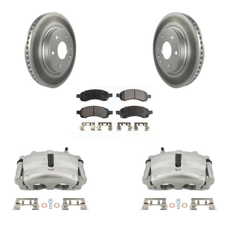 Front Brake Caliper Coat Rotor Semi-Metallic Pad Kit For GMC Acadia Buick Enclave Saturn KCG-100690P