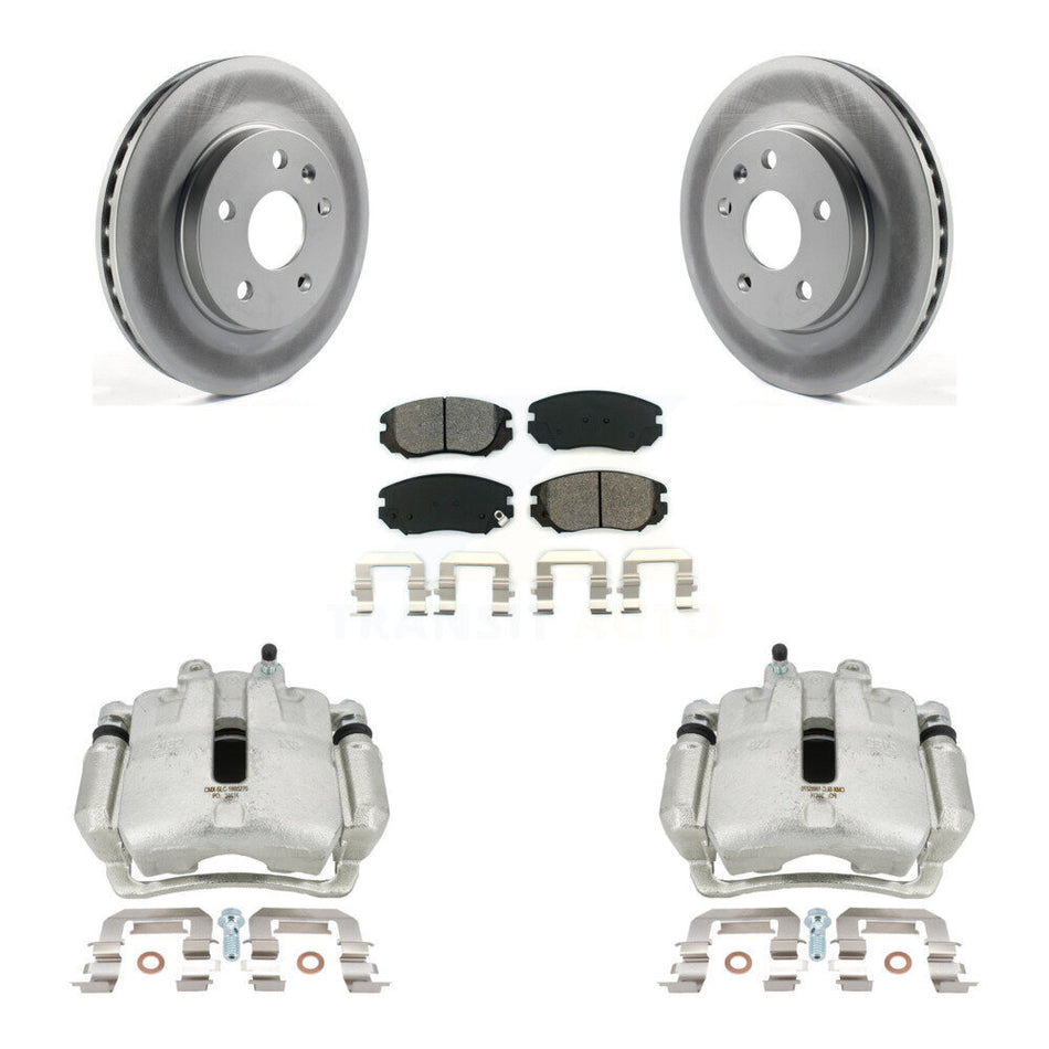 Front Disc Brake Caliper Coat Rotors And Semi-Metallic Pad Kit For 2011 Buick Regal 2.0L KCG-100690S