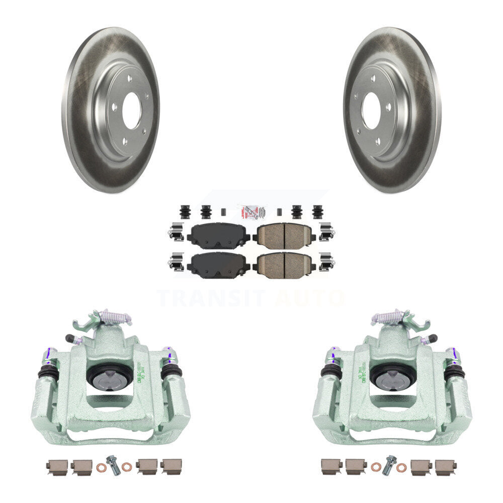 Rear Brake Caliper Coat Rotor Ceramic Pad Kit For Ram C/V With Dual Piston Front KCG-100691N