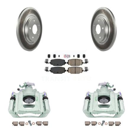 Rear Brake Caliper Coat Rotor Ceramic Pad Kit For Ram C/V With Dual Piston Front KCG-100691N